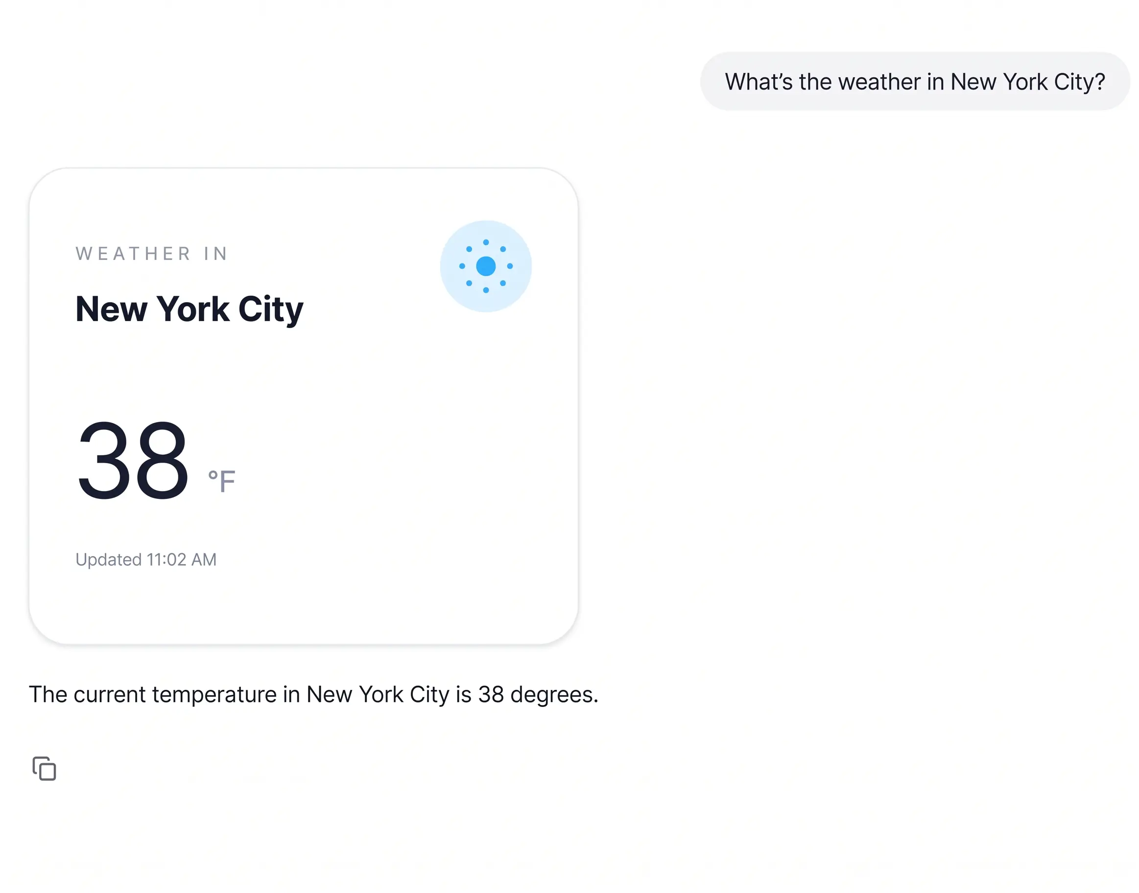 Frontend SDK weather card example