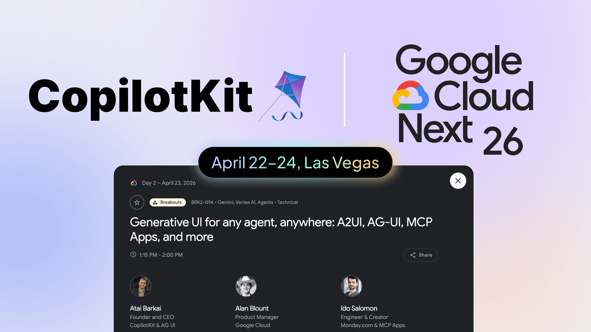 Join CopilotKit at Google Cloud Next 2026